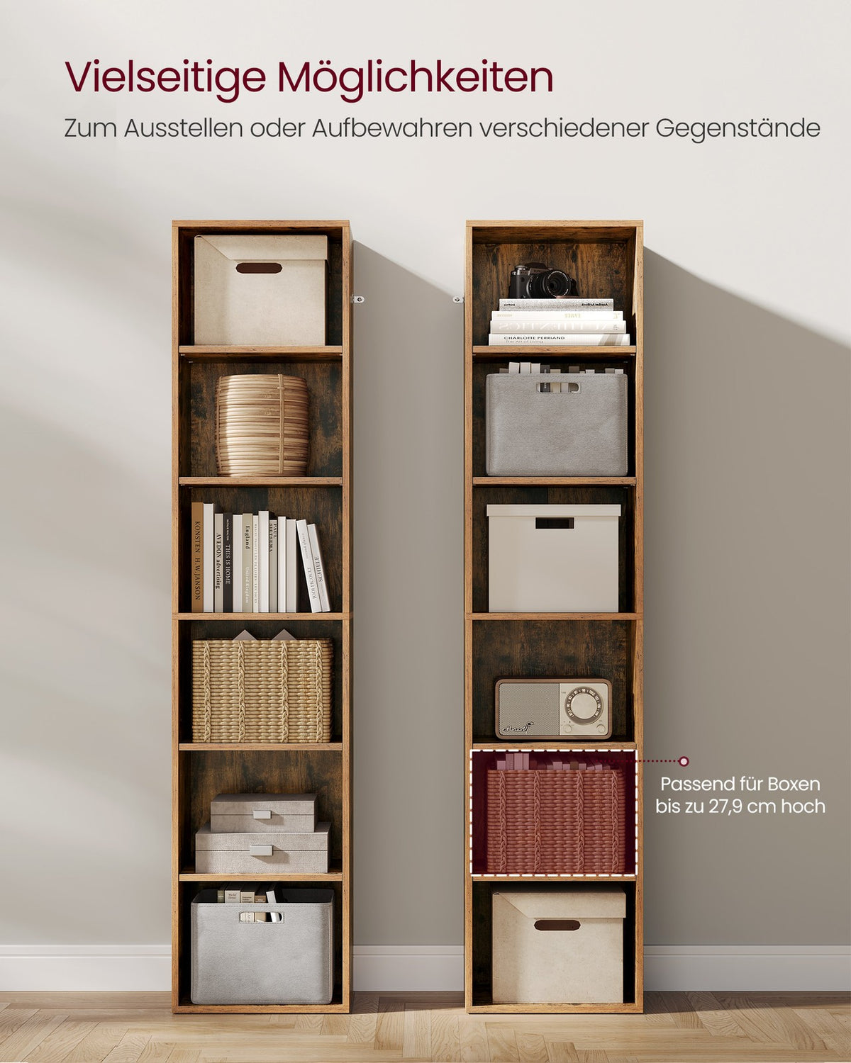 Modernes offenes Bücherregal – Geräumiges, freistehendes Aufbewahrungsregal mit verstellbaren Regalböden und minimalistischem Design