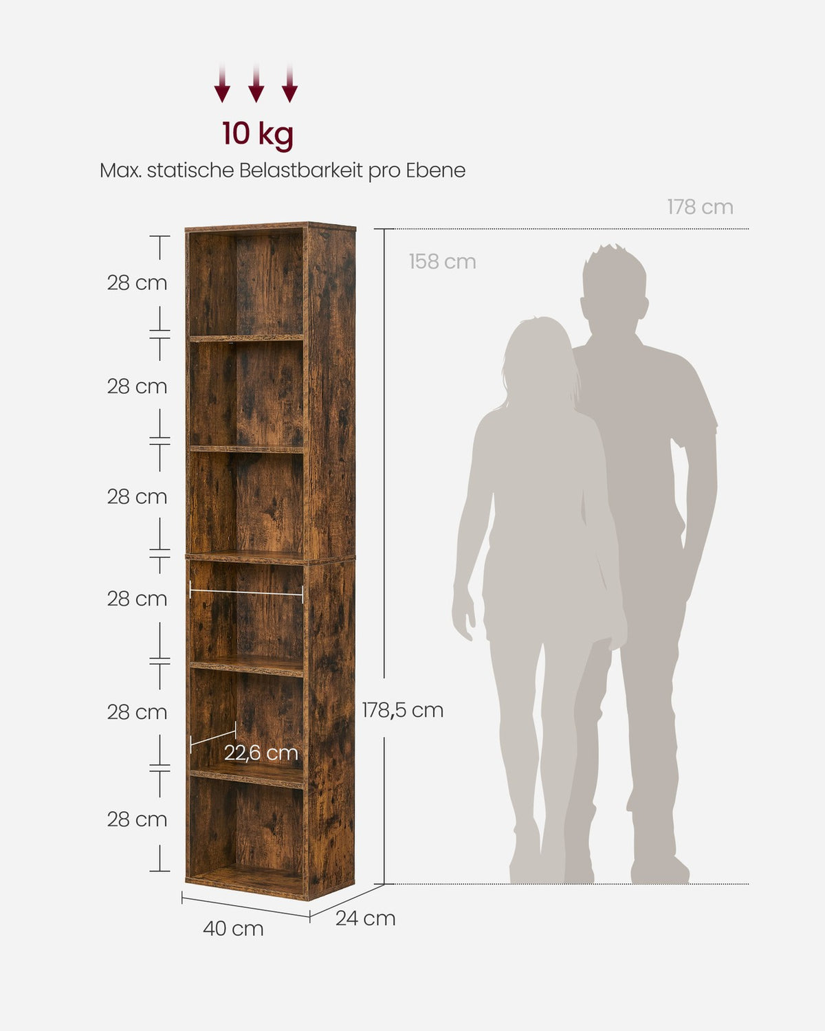 Modernes offenes Bücherregal – Geräumiges, freistehendes Aufbewahrungsregal mit verstellbaren Regalböden und minimalistischem Design