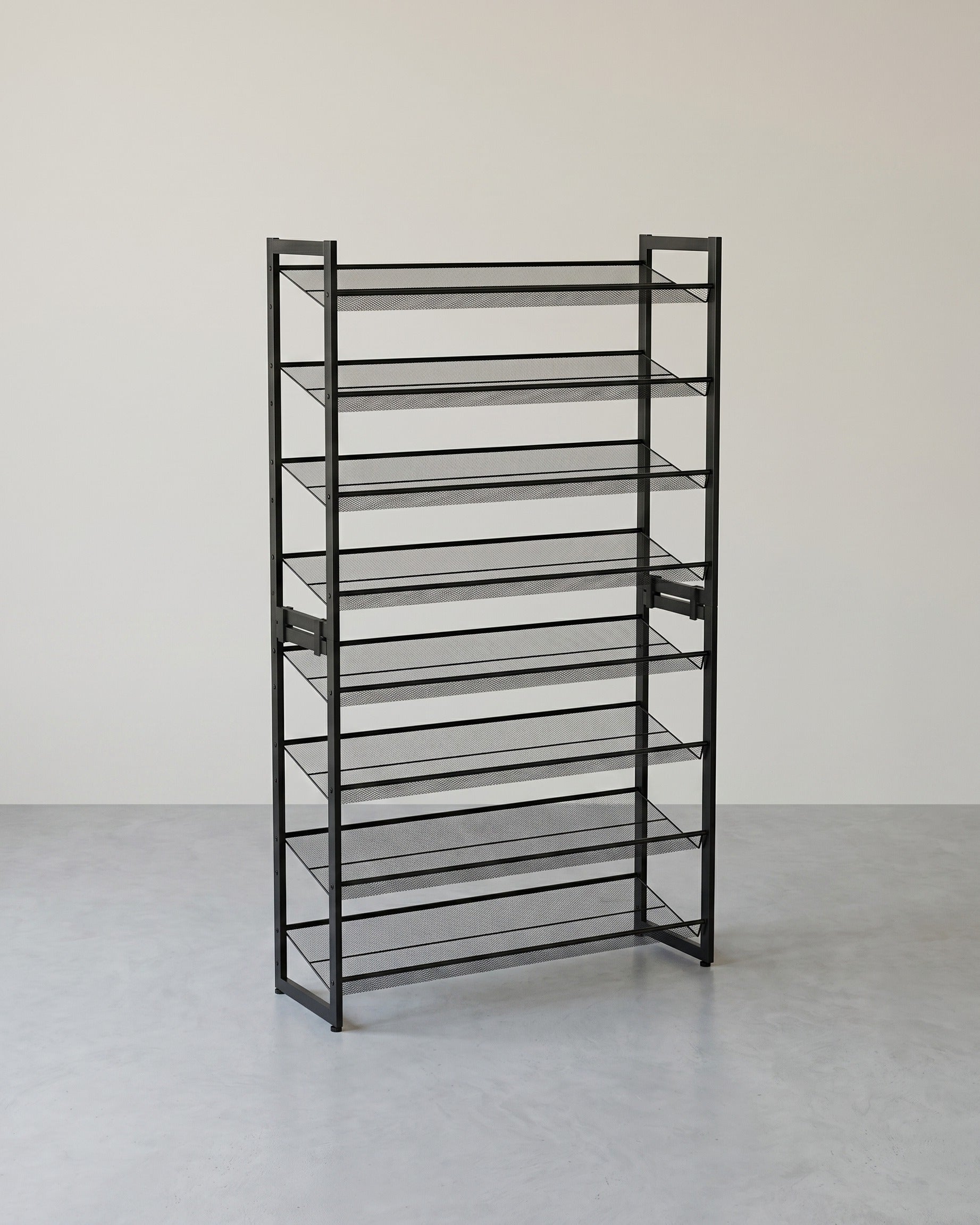 8-stöckiges Schuhregal – stapelbares Lagerregal – Schuh-Organizer – Schwarz