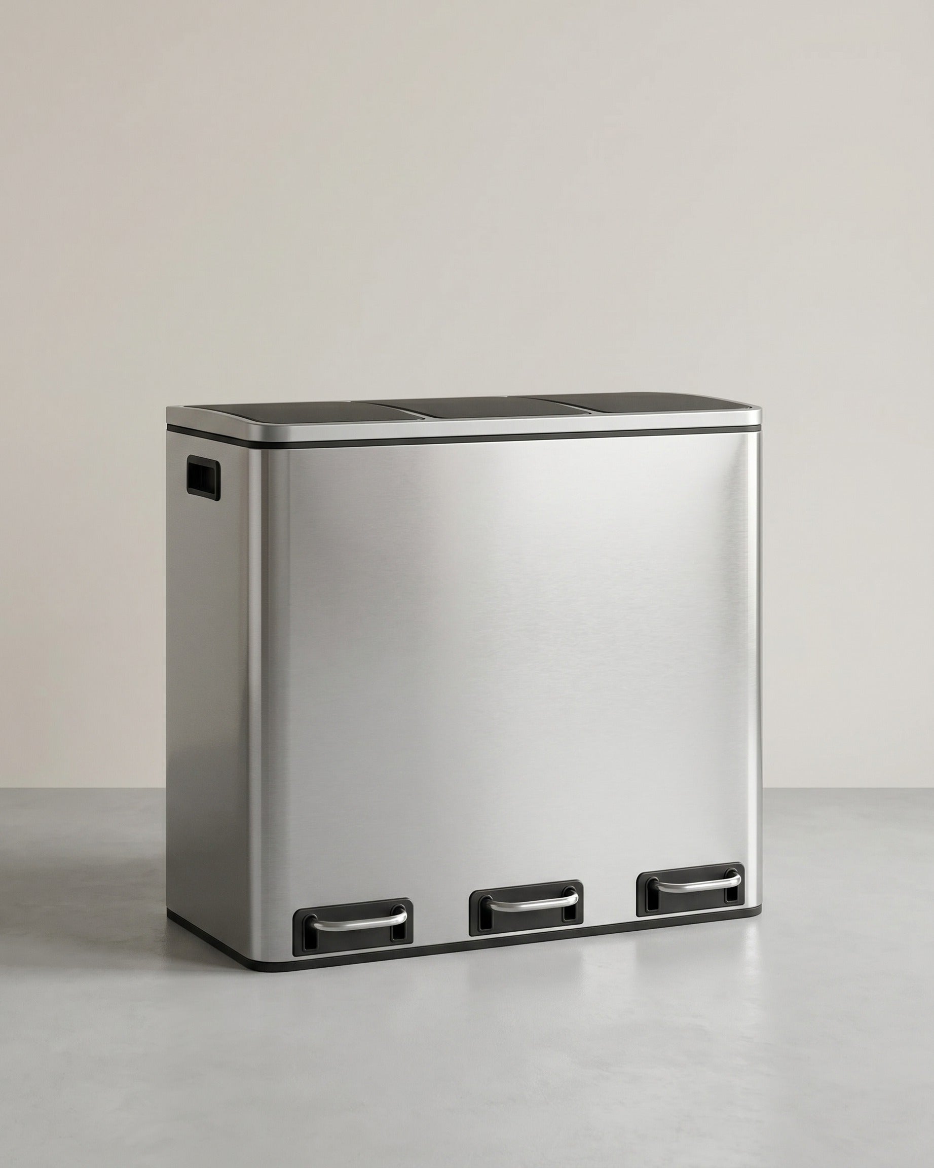 54L Abfalleimer - 3-Fach Abfalleimer - Treteimer - Abfalleimer 3 x 18L – Silber