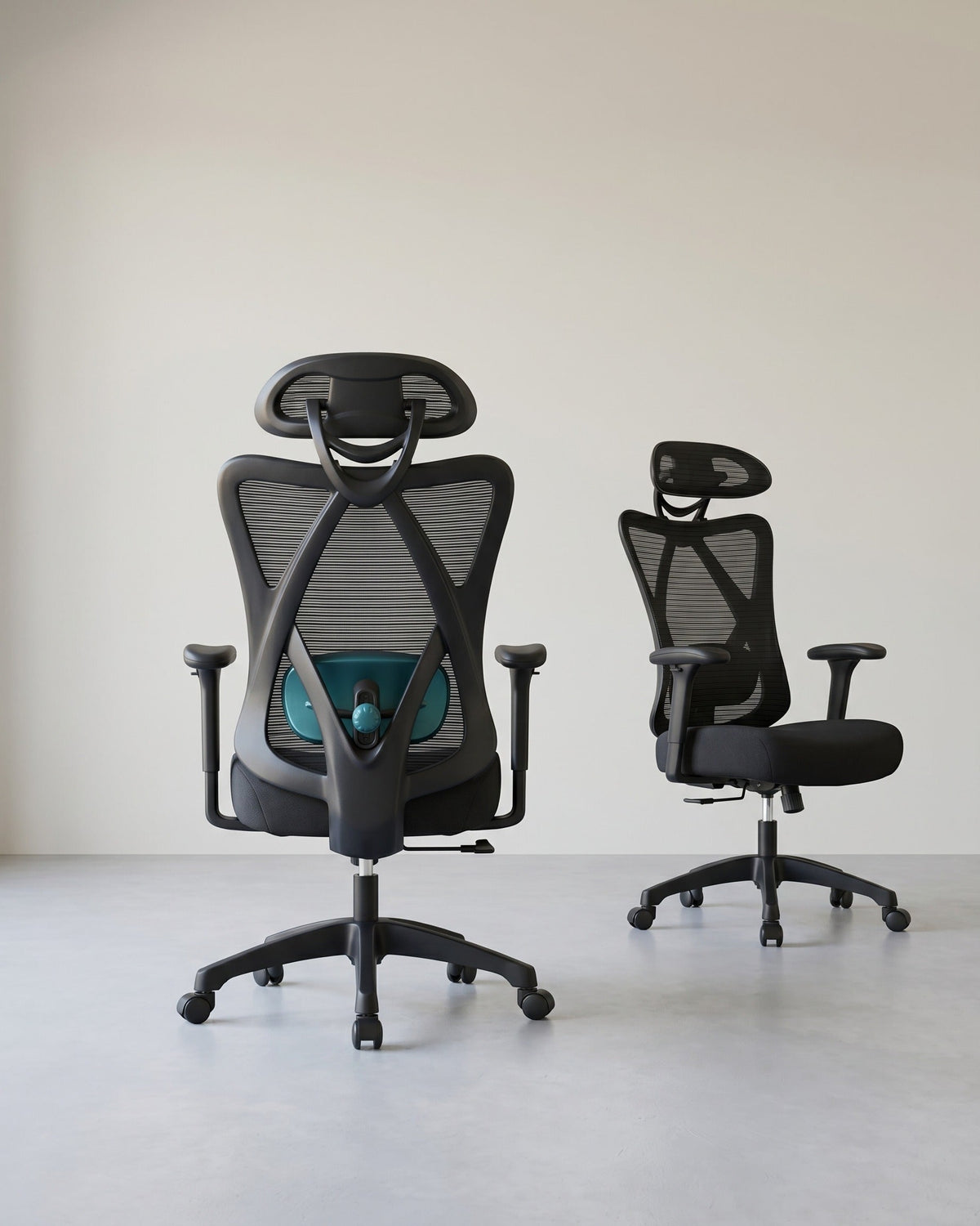 Ergonomischer Bürostuhl – Verstellbare Rücken- und Armlehne – Verstellbare Kopfstütze – 150 kg Tragkraft