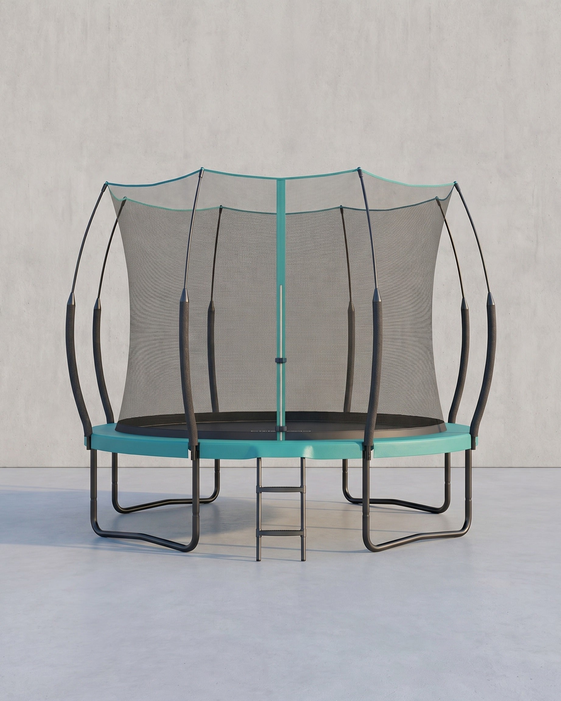 Rundes Gartentrampolin ohne Federn – Sicher, leise und elastisch – Erhältlich in 244 cm, 305 cm und 366 cm – Blau
