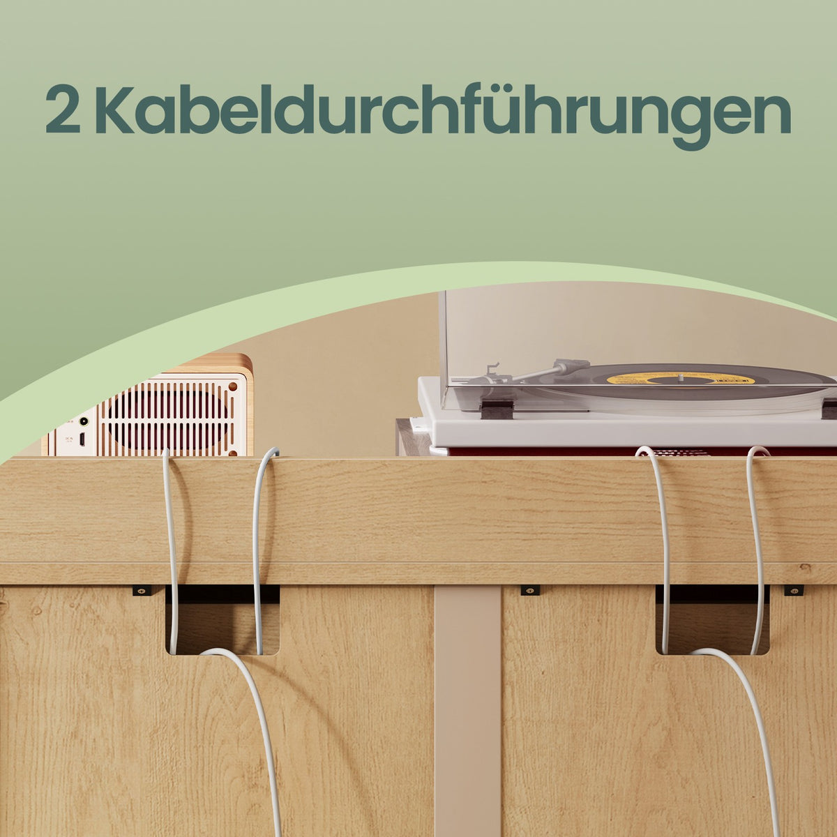 Sideboard Bohoven - Mit Rattan-Optik-Türen - Für Wohnzimmer, Flur Oder Schlafzimmer