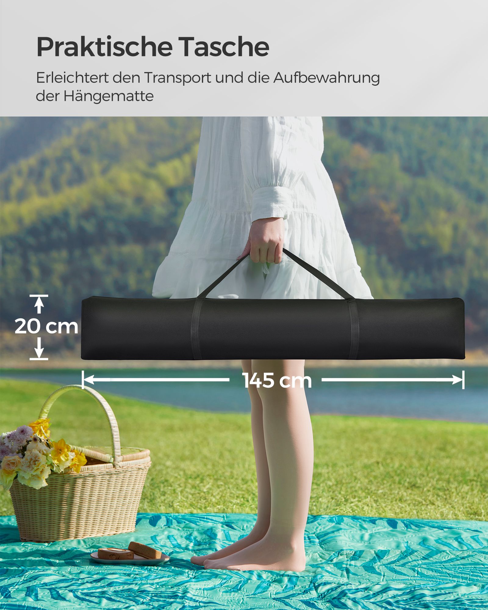 Hängematte – Metallgestell – Inklusive Kissen – Tragkraft Bis 200 kg – Maße Gestell 400 x 100 x 90 cm