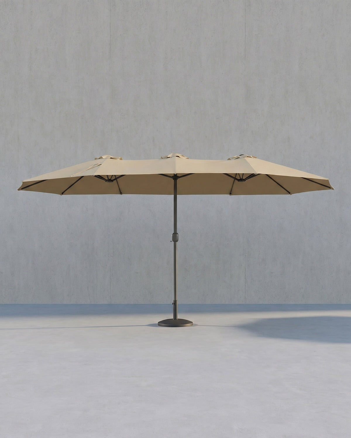 Doppelschirm 460 x 270 cm, – UV-Schutz UPF 50+ – Mit Korkkurbel