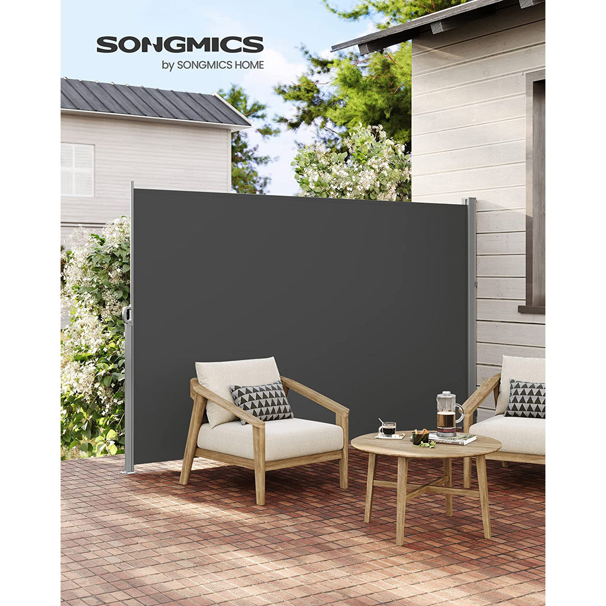 Gartensichtschutz 140 cm hoch - Ausziehbarer Balkonsichtschutz - Sonnenschutz