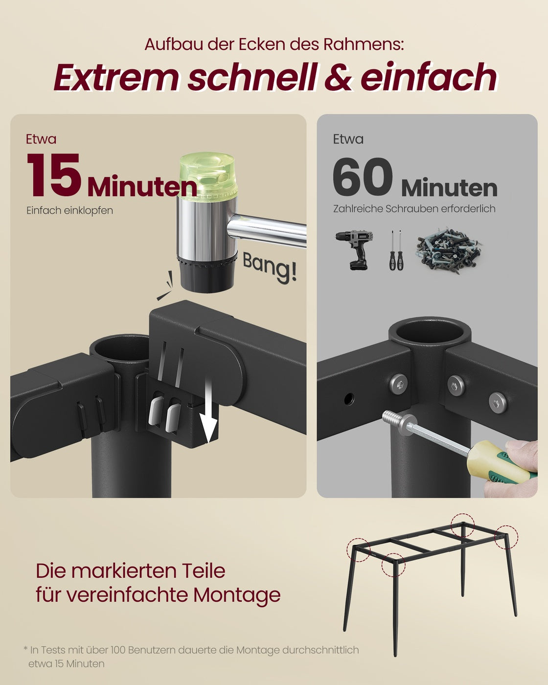 Esstisch für 4-6 Personen – Landhausstil mit Stahlbeinen – hitzebeständige Tischplatte