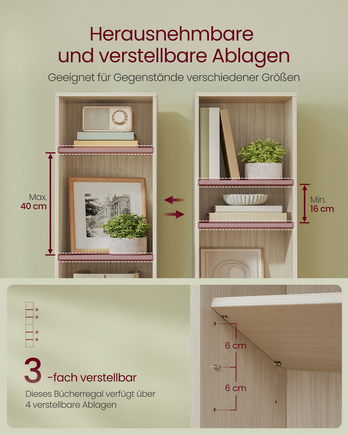 Modernes offenes Bücherregal – Geräumiges, freistehendes Aufbewahrungsregal mit verstellbaren Regalböden und minimalistischem Design