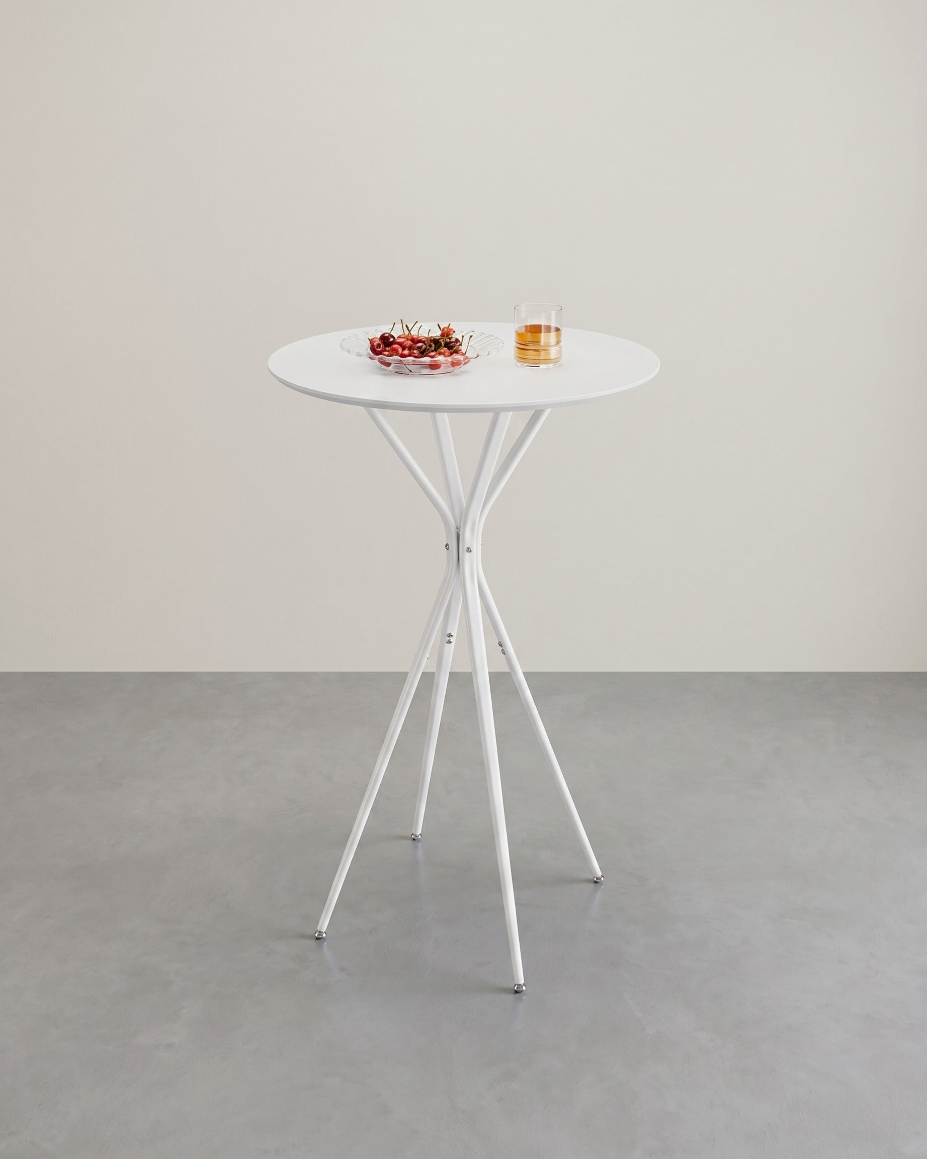 Schwarzer Stehtisch mit X-Beinen – 60 x 60 x 105 cm – Metallgestell – MDF-Tischplatte – Bis 50 kg belastbar – Weiß