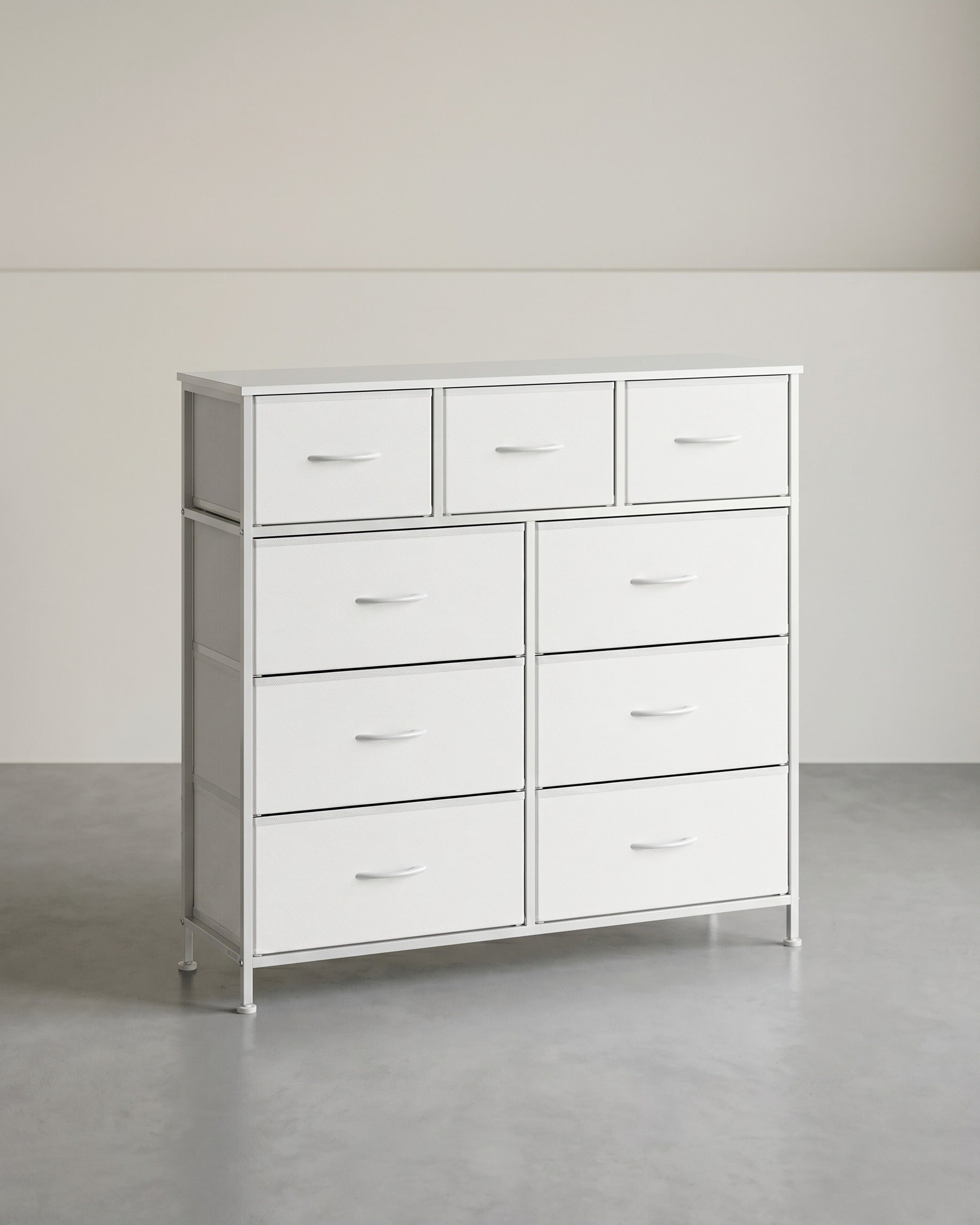 Sideboard Mit 9 Stoffschubladen - Stahlrahmen - Für Schlafzimmer Oder Flur