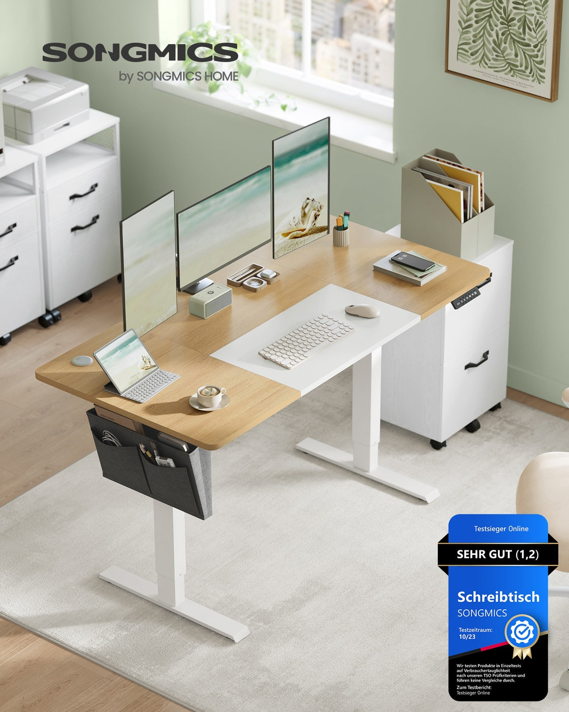 Höhenverstellbarer Schreibtisch - Sitz-Steh-Schreibtisch - Elektrisch verstellbarer Schreibtisch - (Heim-)Büro