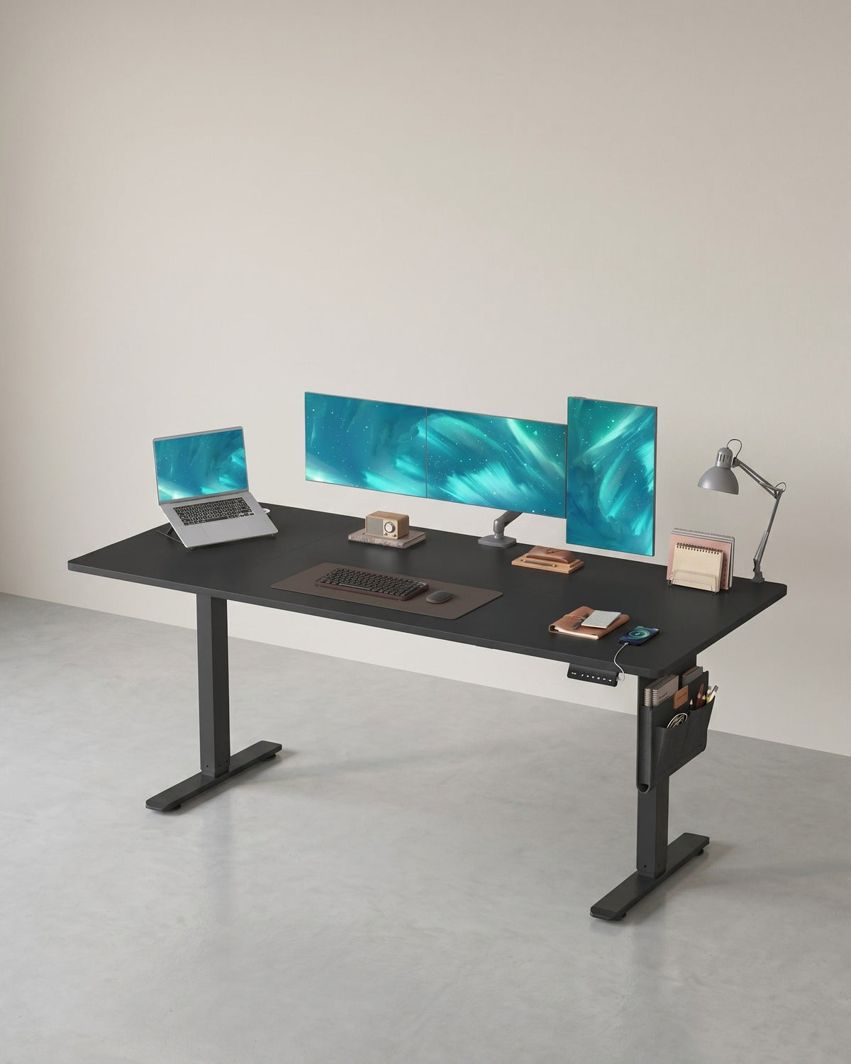 Elektrischer Sitz-Steh-Schreibtisch 180 x 80 cm – höhenverstellbar – mit Kabelmanagement