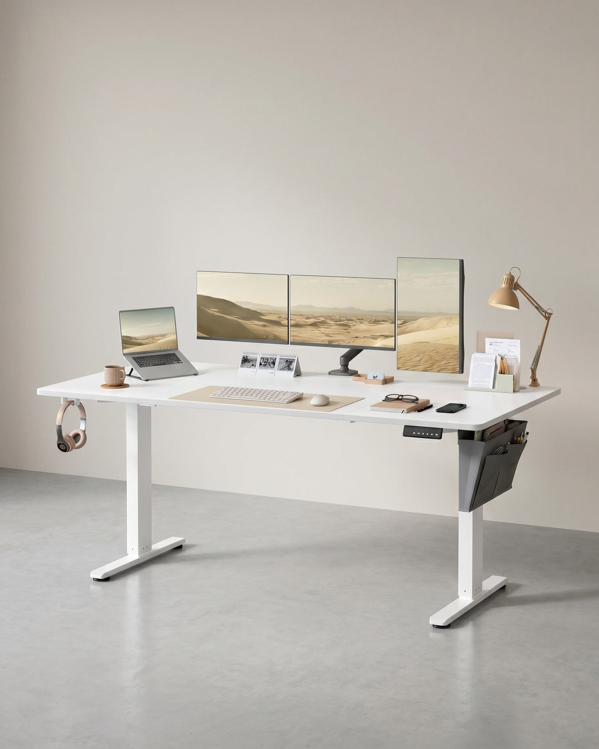 Elektrischer Sitz-Steh-Schreibtisch 180 x 80 cm – höhenverstellbar – mit Kabelmanagement