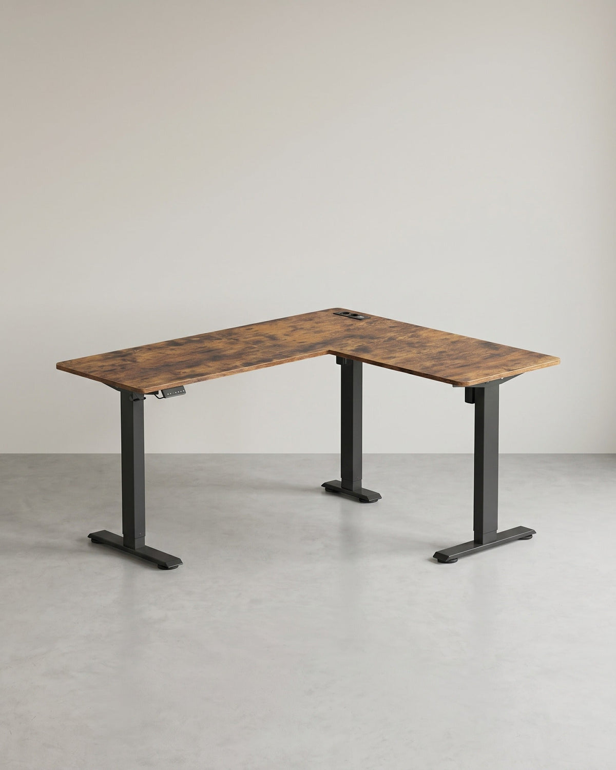 Elektrisch verstellbarer Eckschreibtisch – L-Form – 140 x 160 cm – Integrierte Steckdose und USB – Memory-Funktion – 72-120 cm Höhe