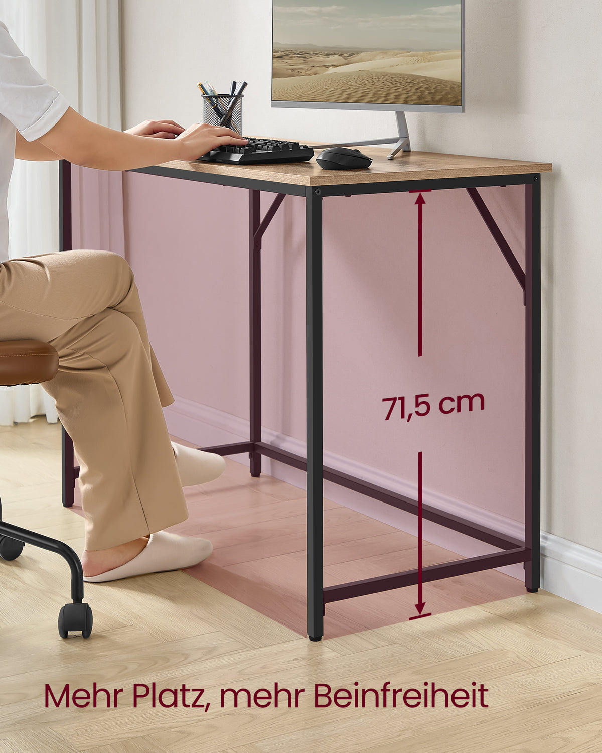 Schreibtisch im Industriedesign – Kompakt und stabil – Bis 50 kg belastbar