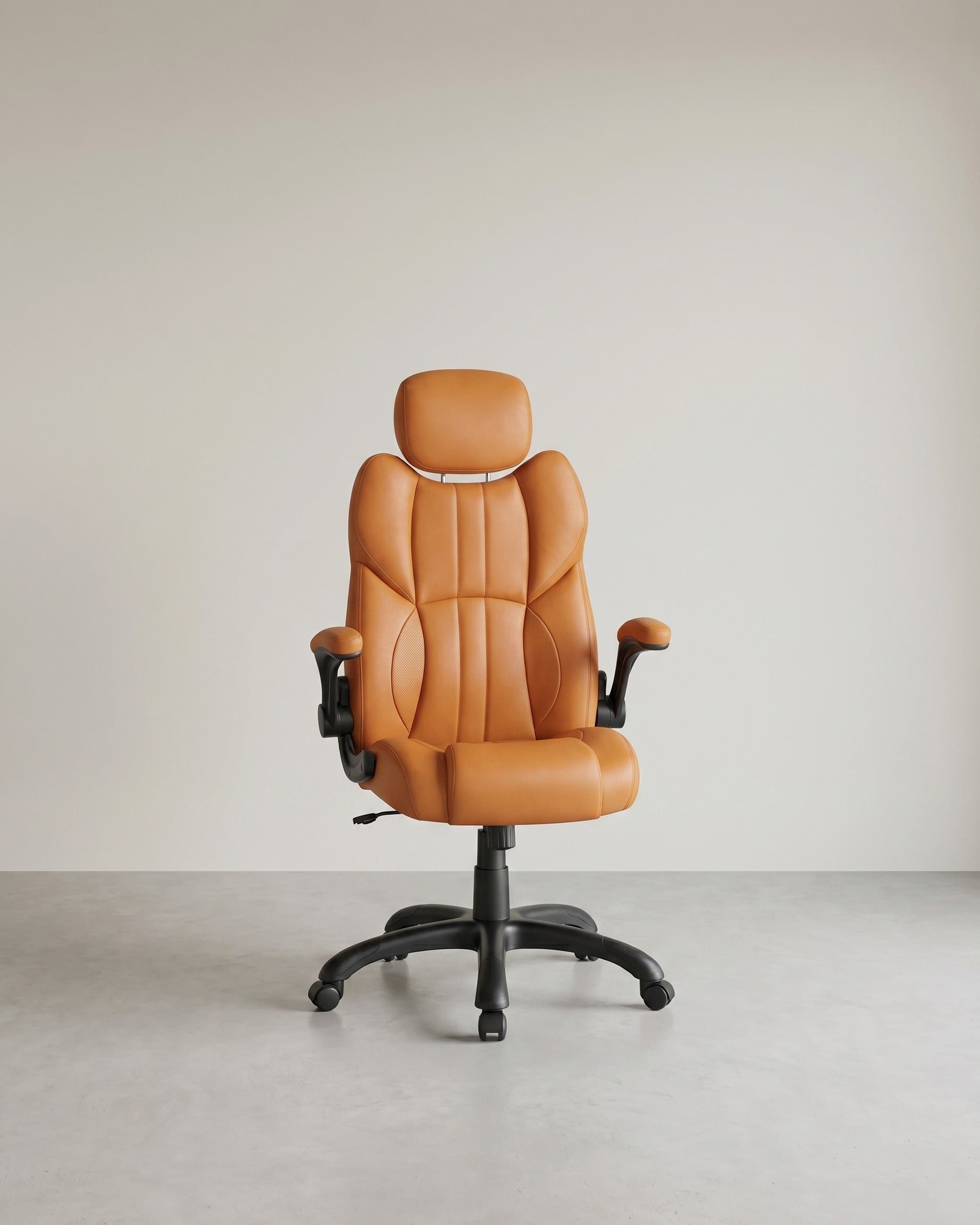 Ergonomischer Regiestuhl - Bürostuhl Leder - Belastbar bis 150 kg – Braun