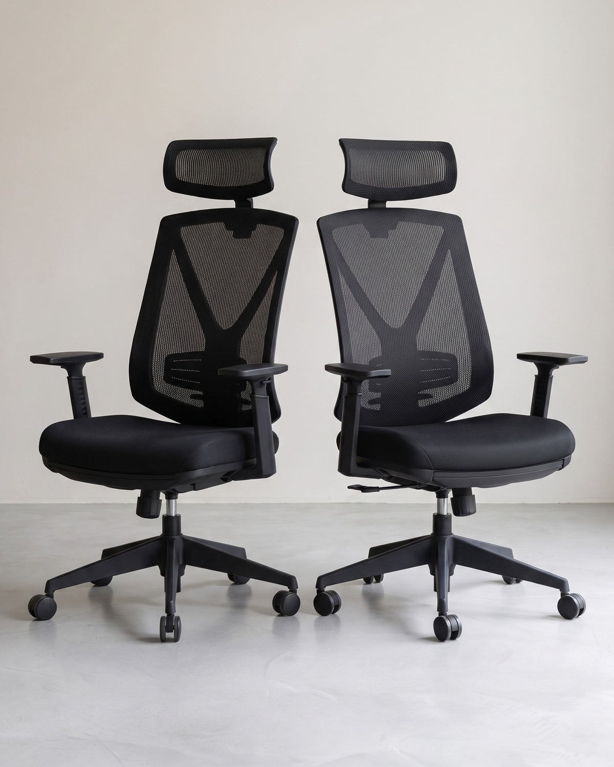 Ergonomischer Bürostuhl mit Fußstütze – Netzrückenlehne – verstellbare Lordosenstütze und Kopfstütze – 150 kg belastbar