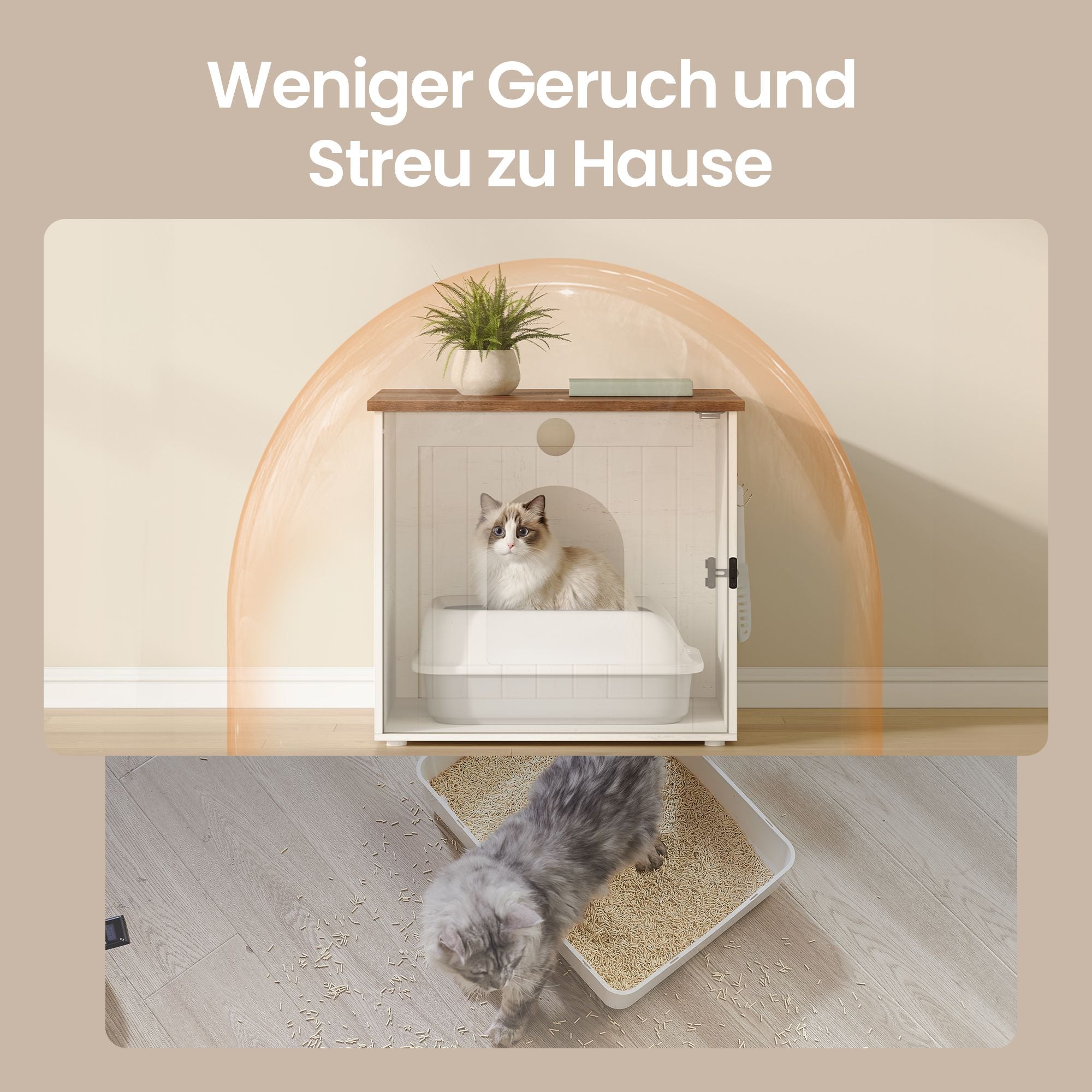 Katzentoilettenschrank - Geschlossenes Katzenklo Mit Schnellmontage - Für Das Wohnzimmer