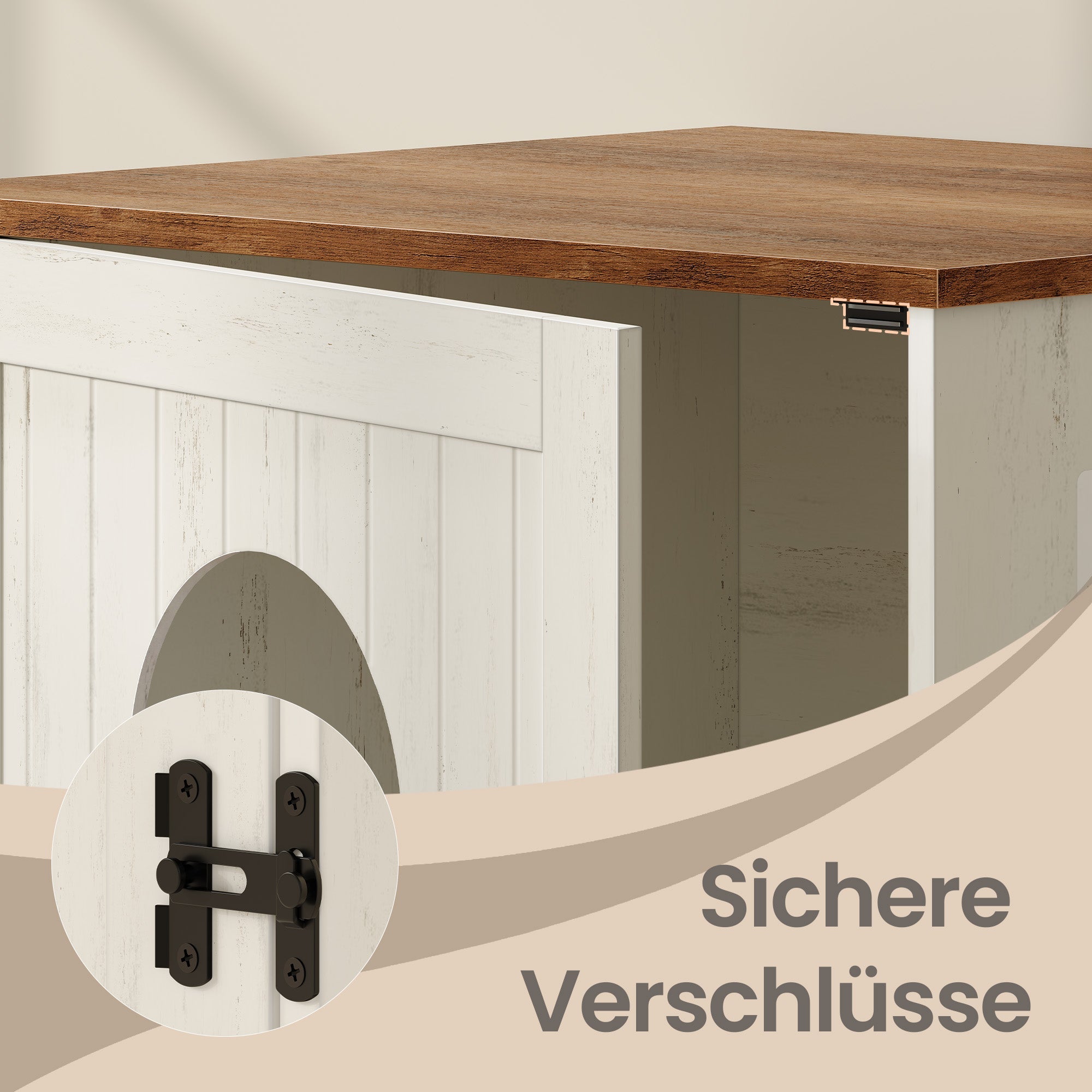 Katzentoilettenschrank - Geschlossenes Katzenklo Mit Schnellmontage - Für Das Wohnzimmer