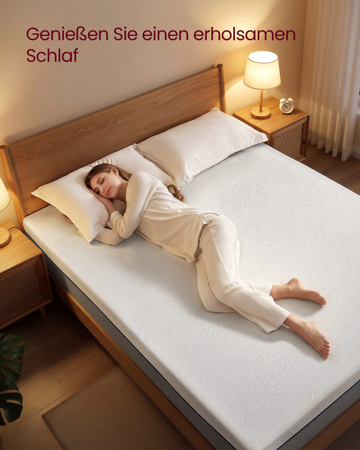 Matratze Gel-Memoryschaum Extra Dick - 7 Zonen Mittelhart - Mit Abnehmbarem Bezug