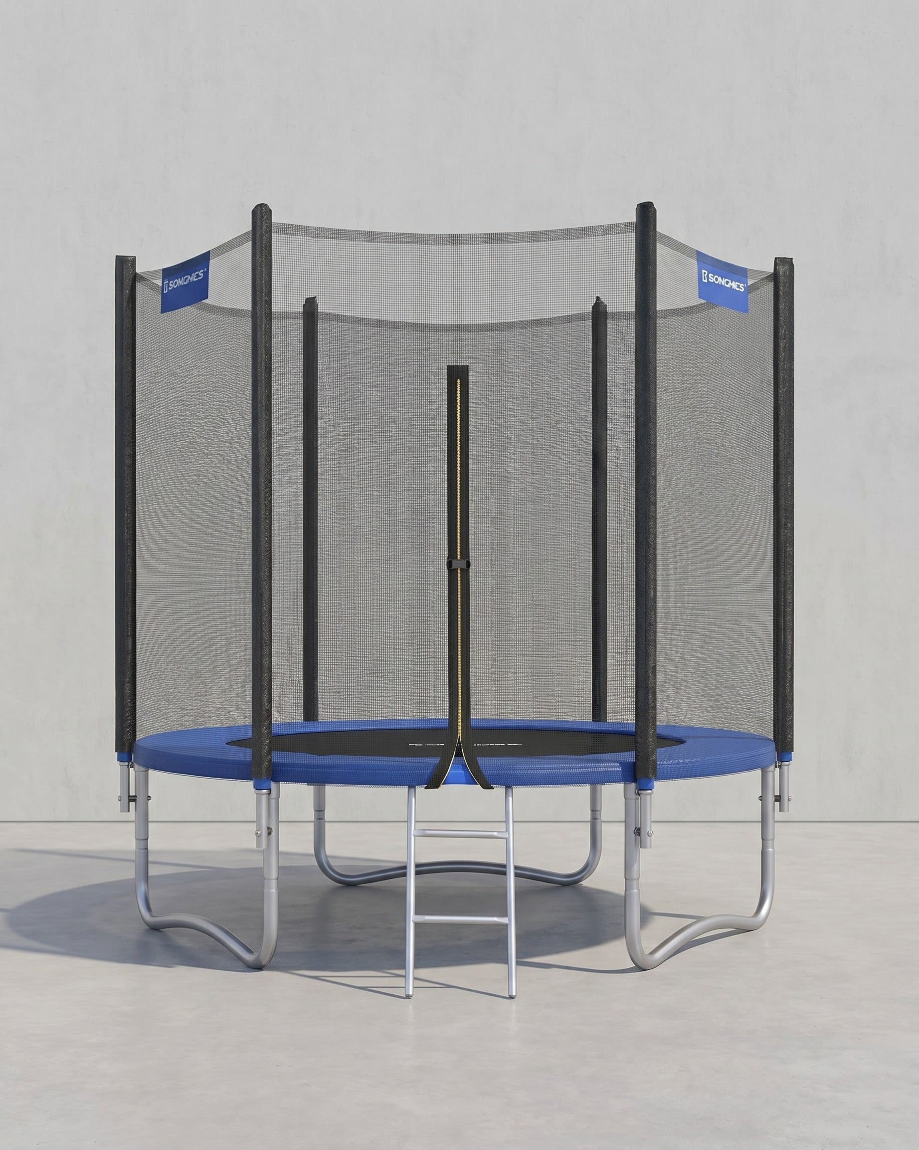 Trampolin mit Sicherheitsnetz – Stabiler Rahmen und gepolsterter Rand – Blau