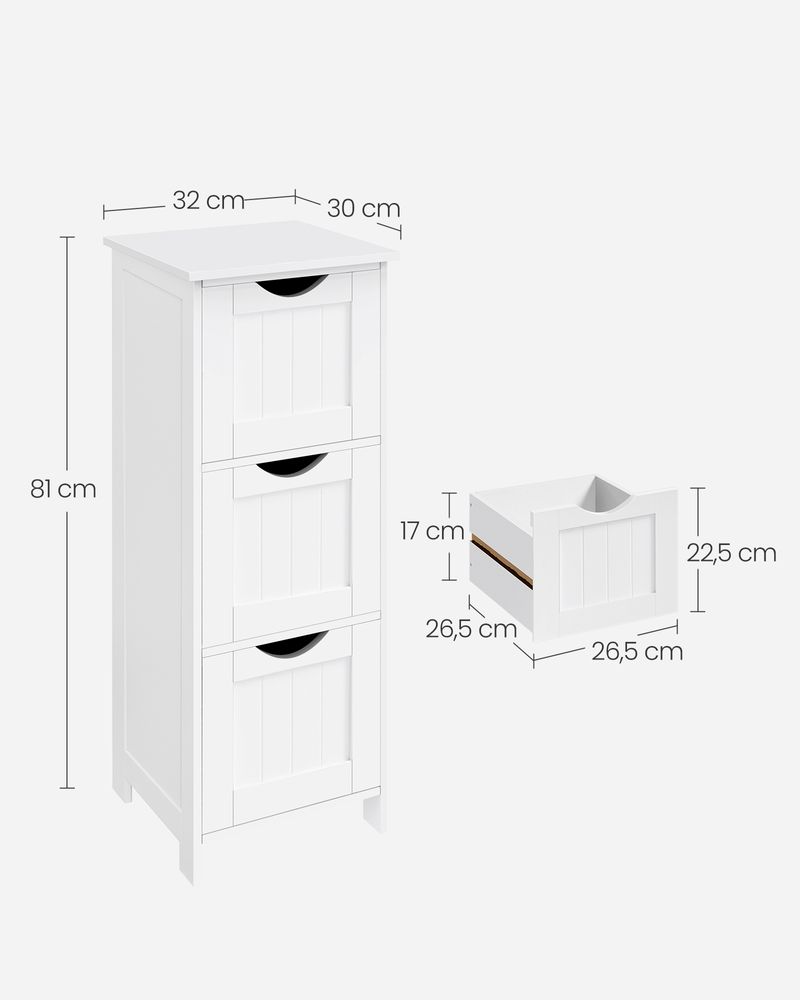 Badezimmerschrank mit 3 oder 4 Schubladen – Kompakt und funktional
