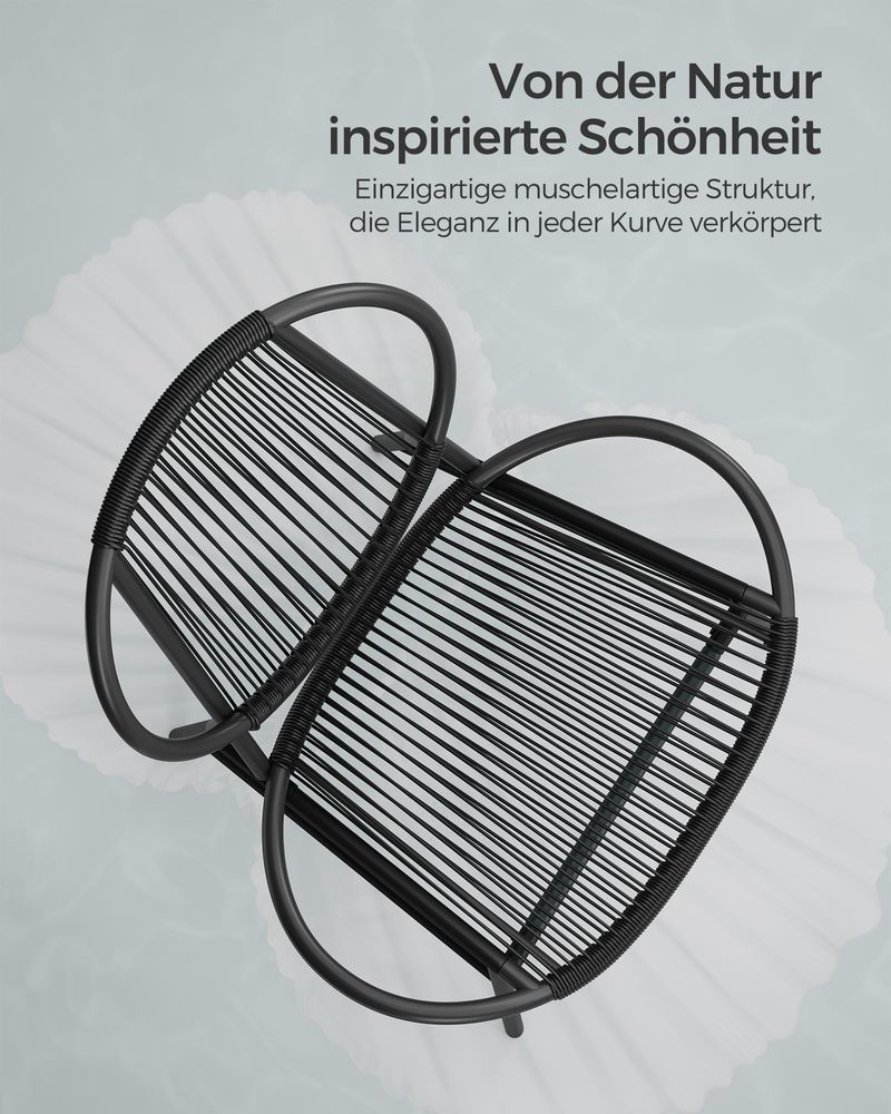 Balkonmöbel Set - 3er Set mit Tisch und 2 Stühlen - Balkonset - Gartenset