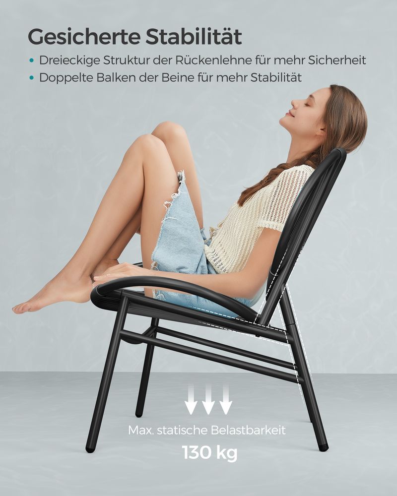 Balkonmöbel Set - 3er Set mit Tisch und 2 Stühlen - Balkonset - Gartenset