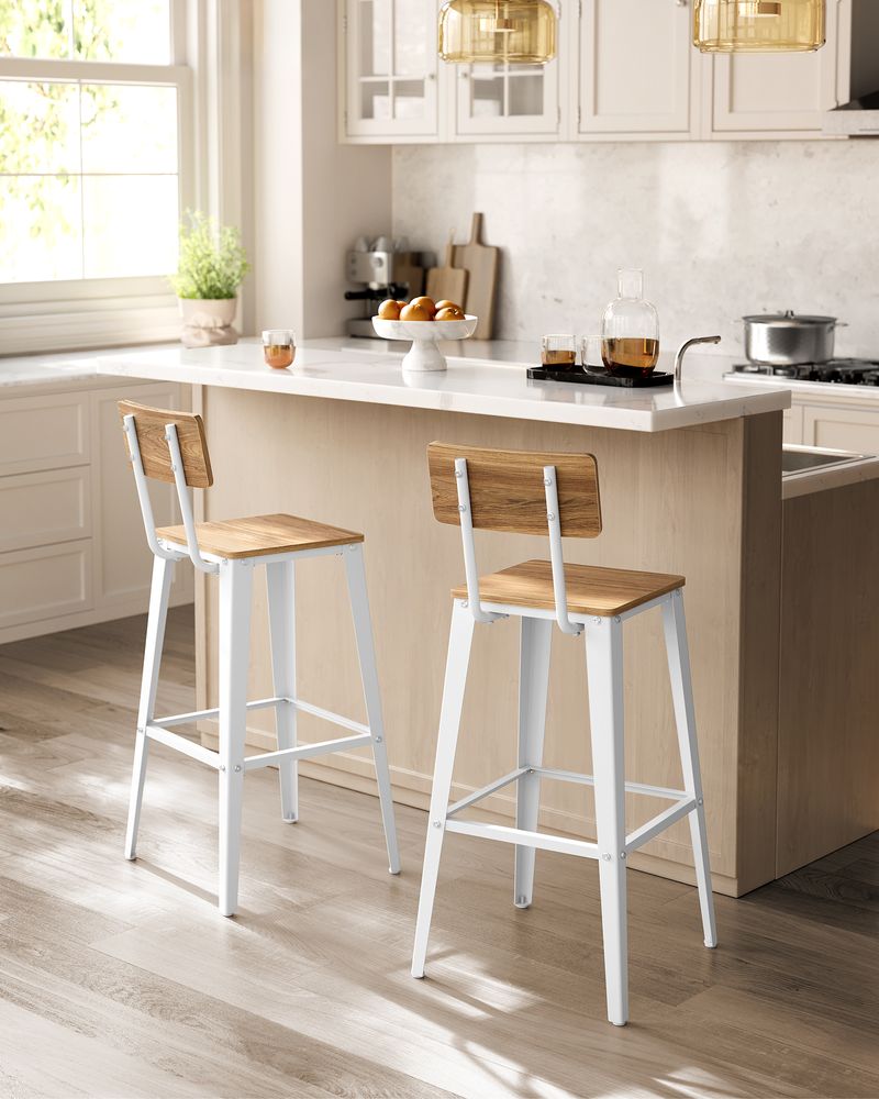 Barhocker mit Rückenlehne - 2er oder 4er Set