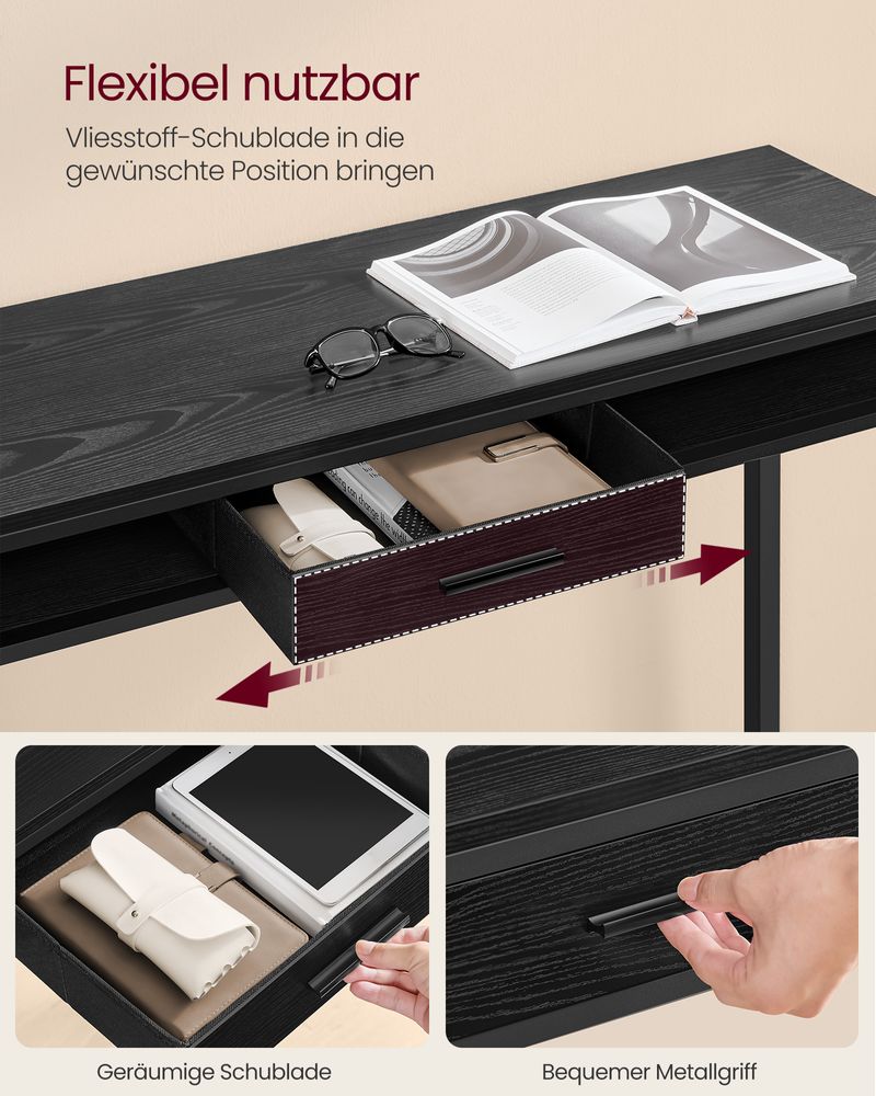 Stehtisch mit Auszug und USB-Anschlüssen - Beistelltisch mit Steckdose - Flurtisch