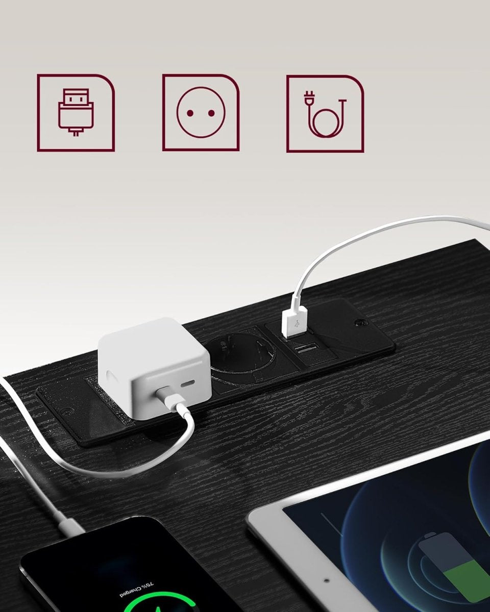 Beistelltisch mit Ladestation - Nachttisch mit USB-Anschluss - Schrank mit Steckdose