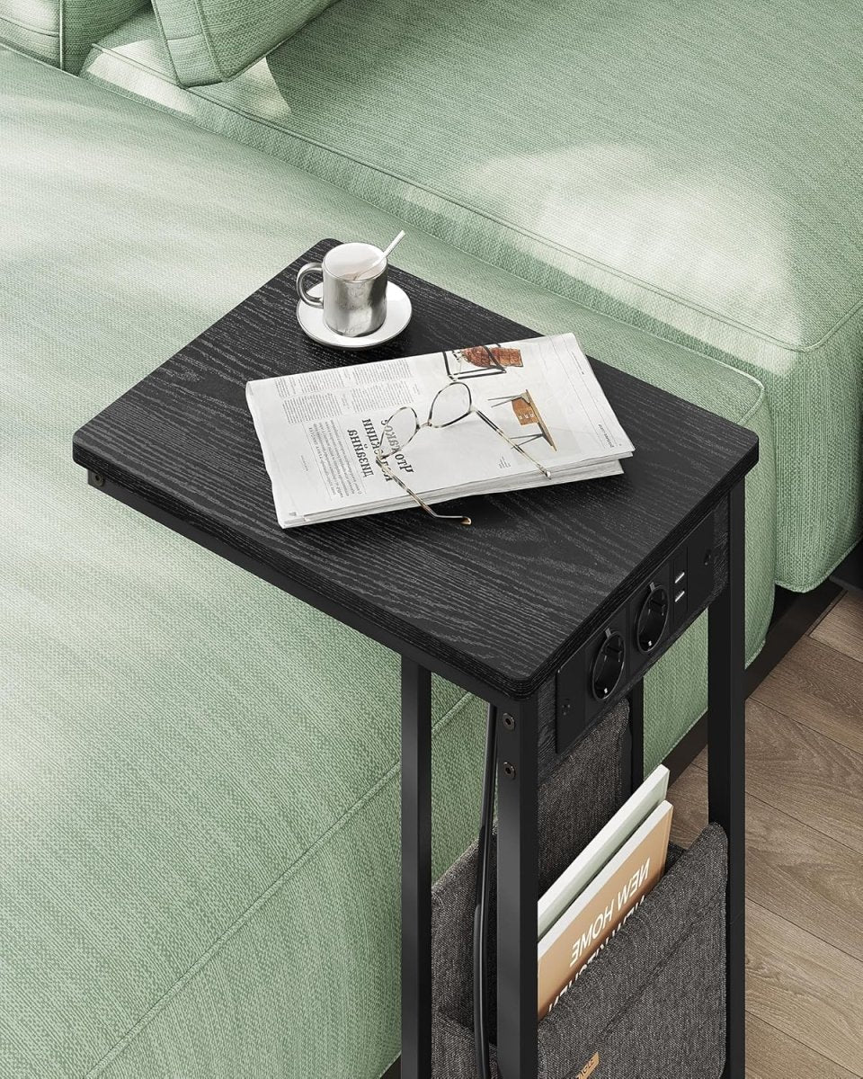 Beistelltisch mit Steckdose - Laptoptisch - C-Form