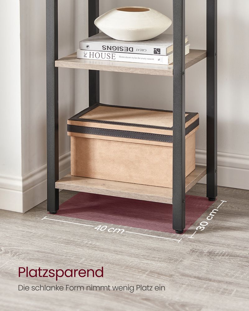 Industrielles Bücherregal - 6 Ebenen - Stabiler Metallrahmen