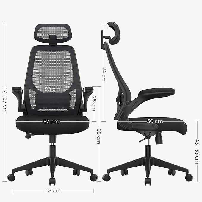 Bürostuhl mit Netzrückenlehne – atmungsaktiv – ergonomisch gestaltet – vollständig verstellbar