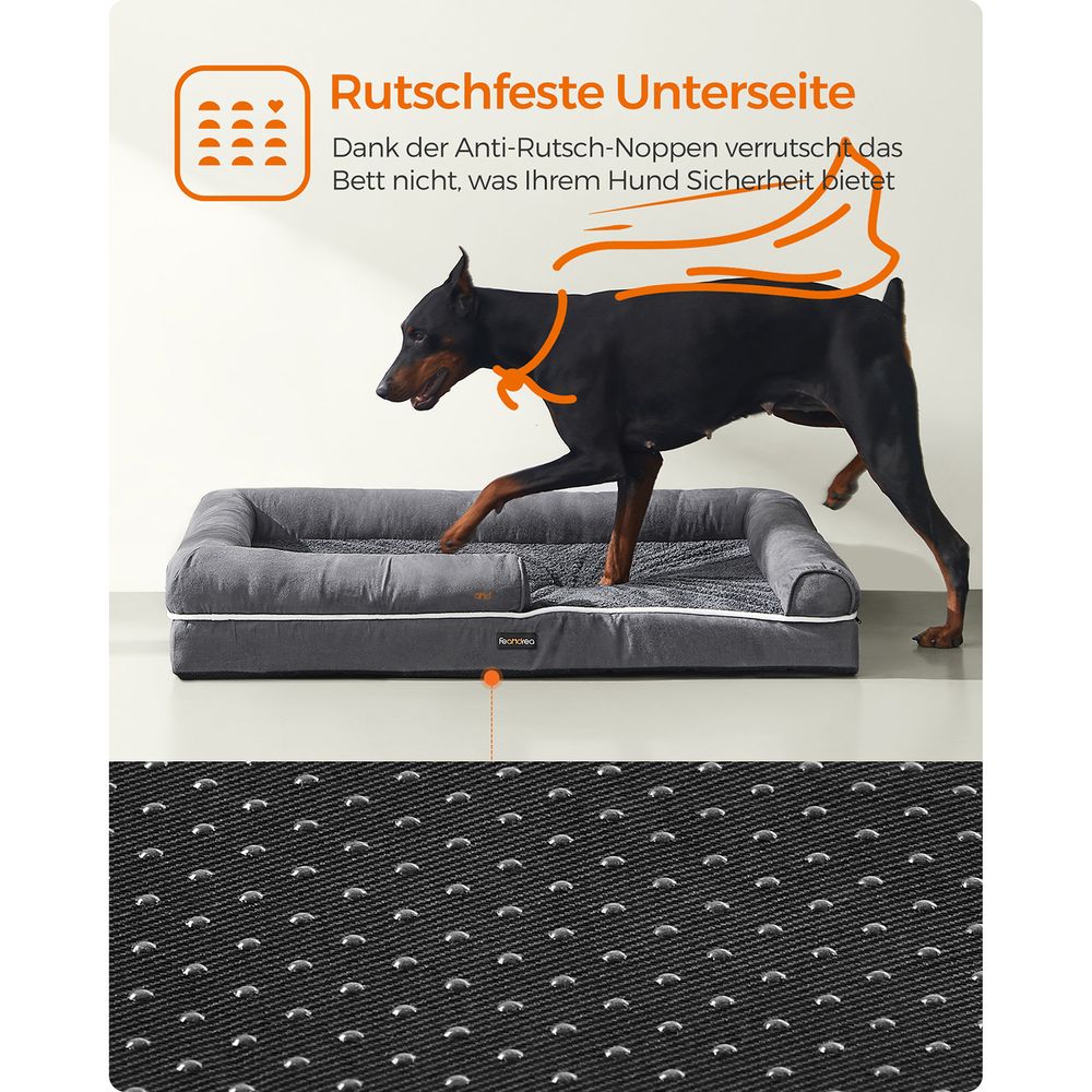Bequemes Hundebett mit erhöhtem Rand - Hundekorb