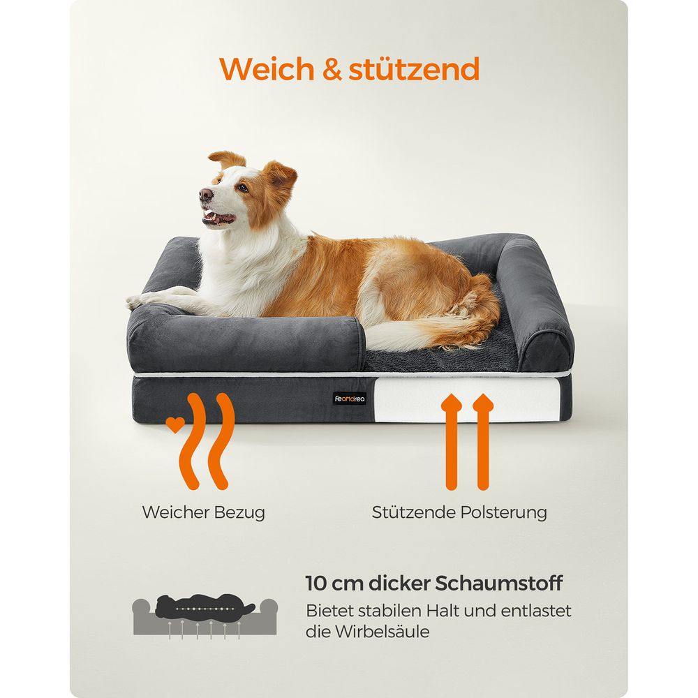 Bequemes Hundebett mit erhöhtem Rand - Hundekorb