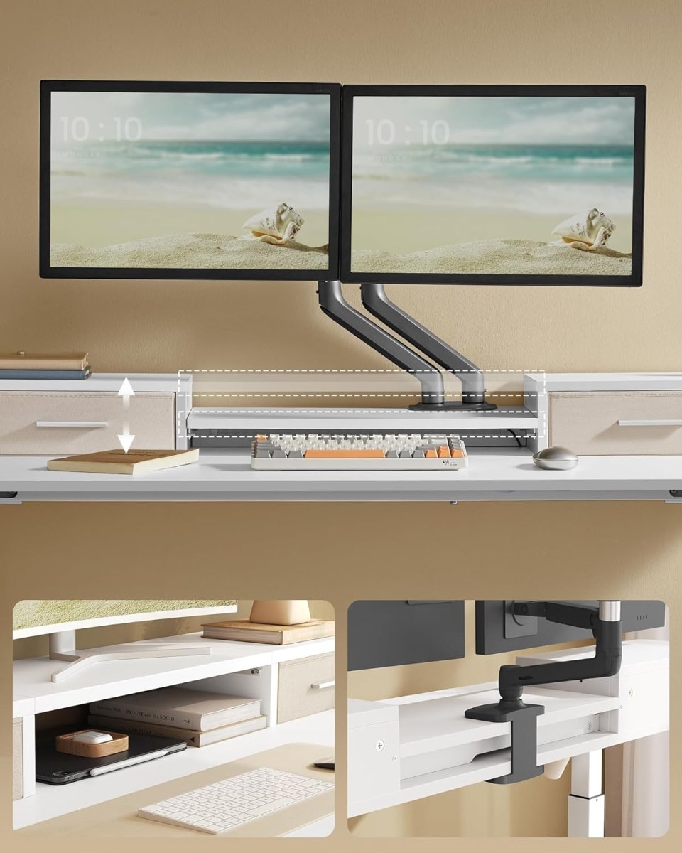 Elektrischer Stehtisch mit LED - Gaming-Schreibtisch - Mit Steckdose & USB-Anschluss