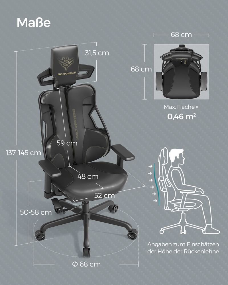 Elite Gaming 2.0 Ergonomischer Gaming-Stuhl – Vollständig verstellbarer Gaming-Stuhl – Gaming-Stuhl