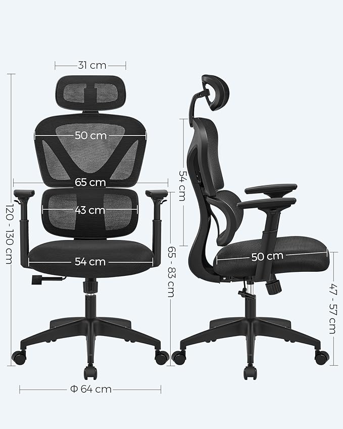 Ergonomischer Bürostuhl - Bürostuhl mit Netzrückenlehne - Atmungsaktiv
