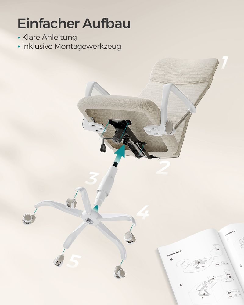 Ergonomischer Bürostuhl mit bequemer Stoffpolsterung