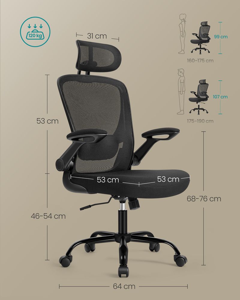 Ergonomischer Bürostuhl mit Kopfstütze – Komfort und Unterstützung