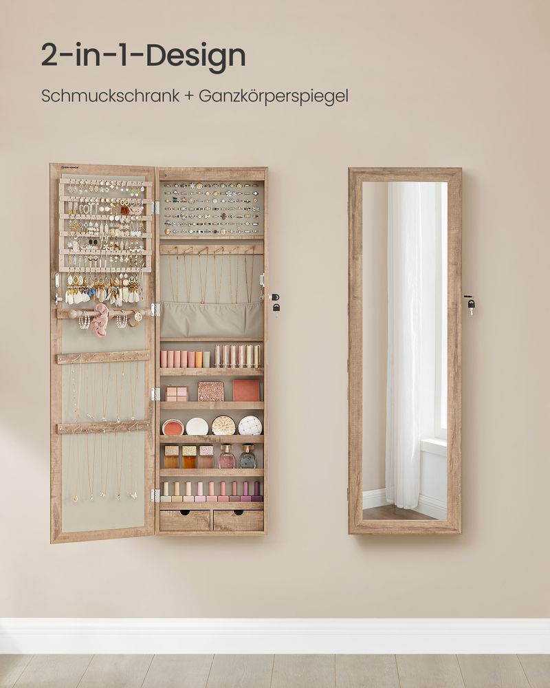 Hängender Schmuckspiegelschrank mit Stauraum – Elegant & Funktional
