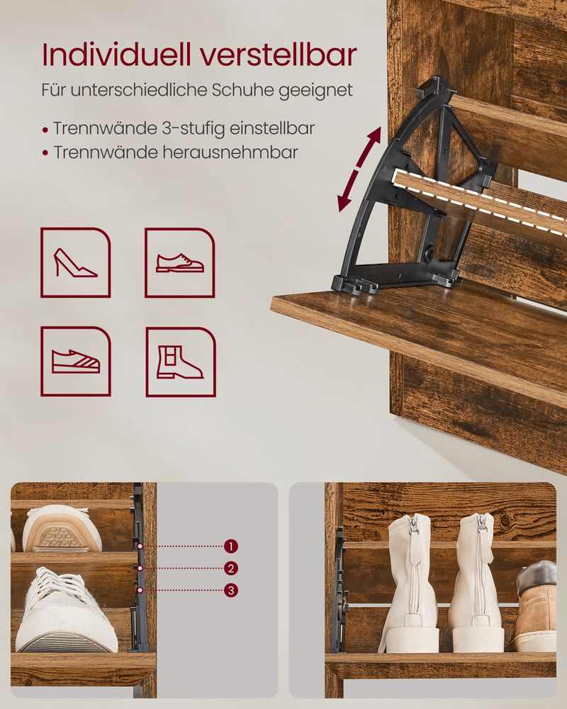 Hoher und vielseitiger Schuhschrank mit stilvollem Design