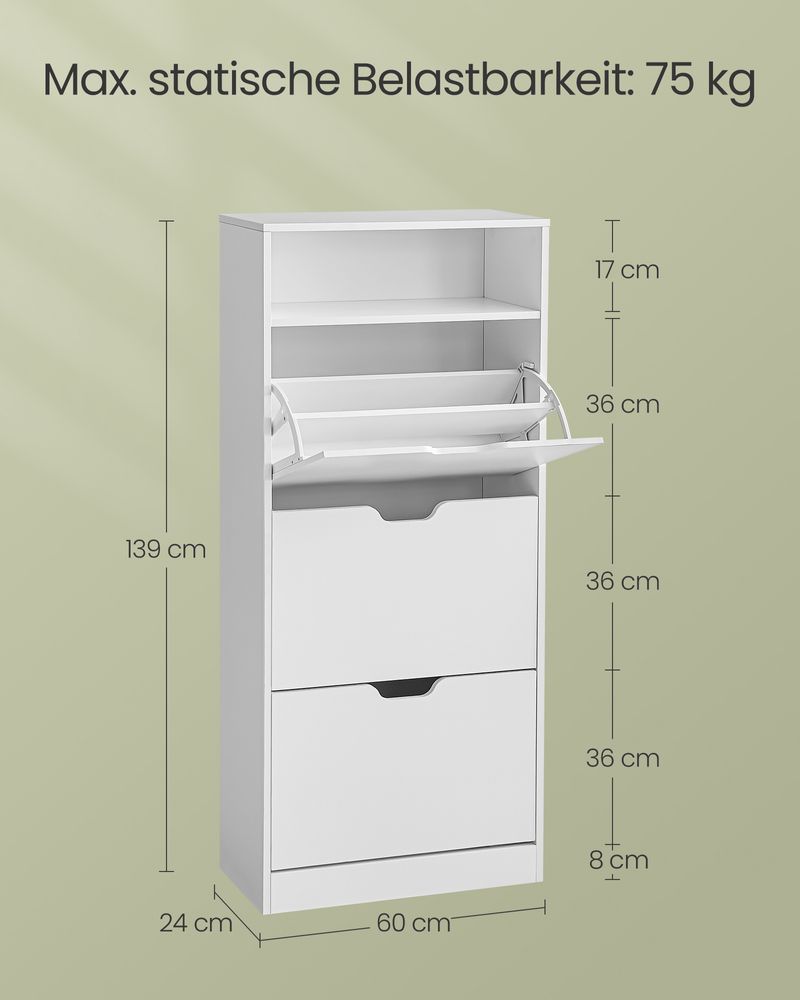 Hoher und vielseitiger Schuhschrank mit stilvollem Design