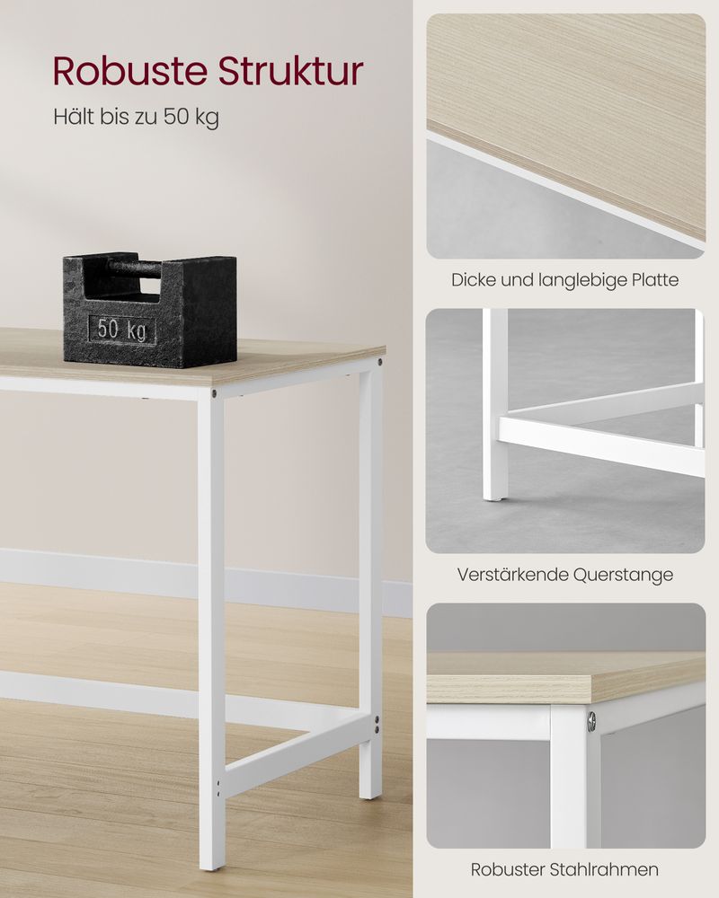 Industrieller Schreibtisch 120 cm breit - Mit beweglichen Regalen