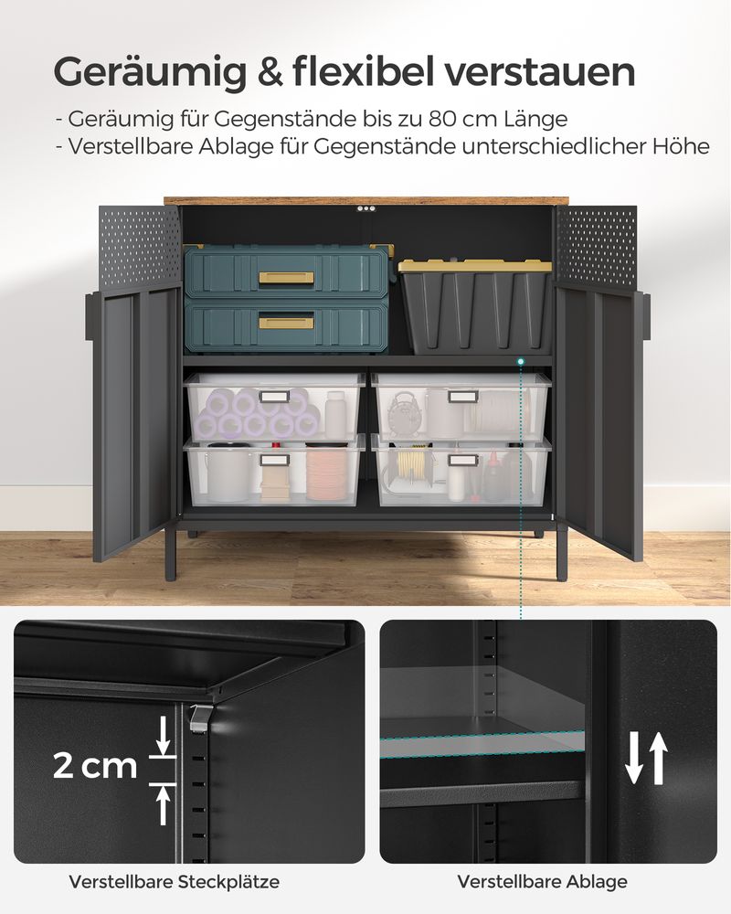 Industrieller Lagerschrank mit verstellbarem Regal - Stilvoll