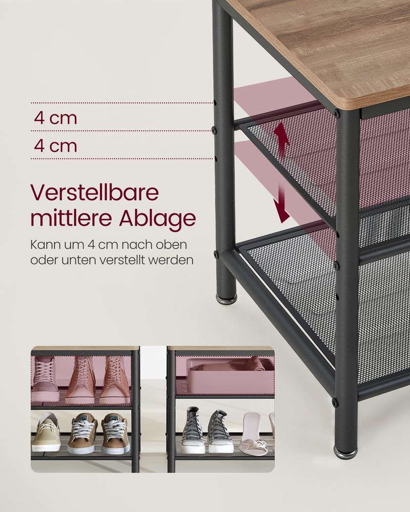 Garderobe mit Schuhablage und Spiegel – 4-in-1 Flurmöbel