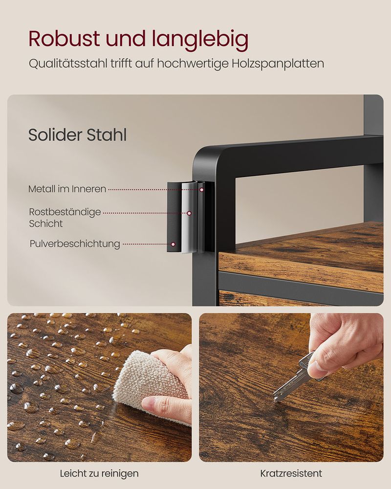 Garderobe mit Schuhregal, Schubladen und Kleiderstange – 6-in-1 Flurmöbel