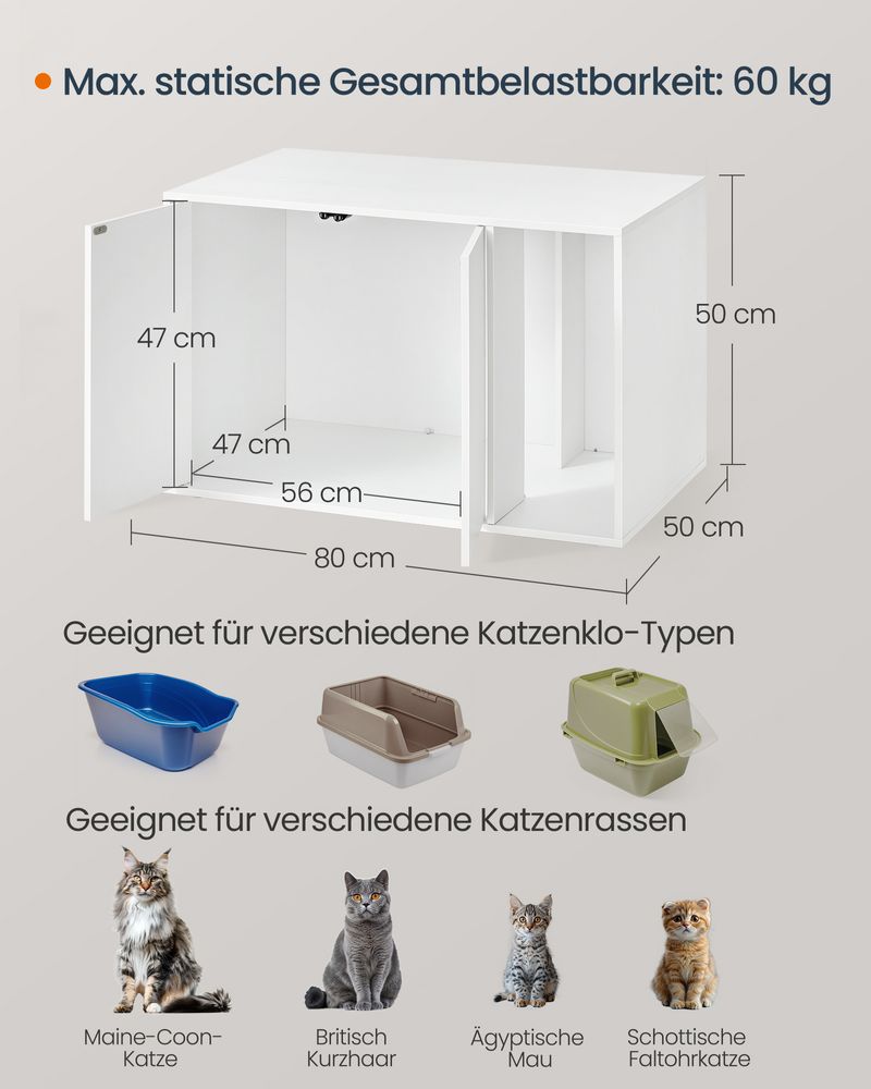 Katzentoilette mit Push-to-Open-Türen - Katzenhaus