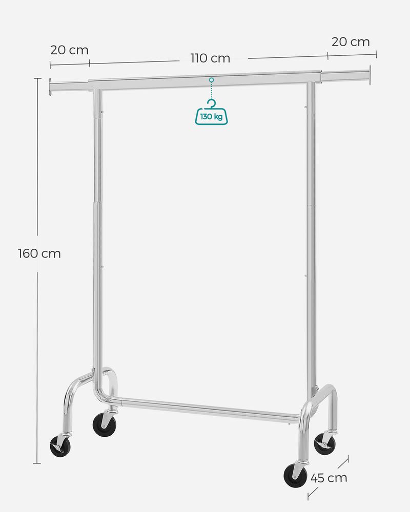 Kleiderständer mit ausziehbarer Stange - Tragkraft bis 130 kg
